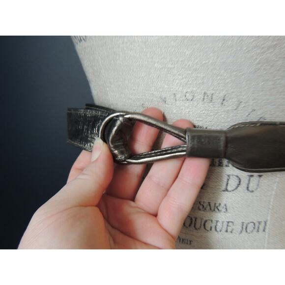 Vintage Morris Moskowitz Shiny Bronze Leather Waist Belt Size Medium